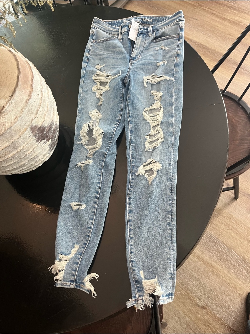 American Eagle Outfitters Light Blue Ripped Skinny Jeans
